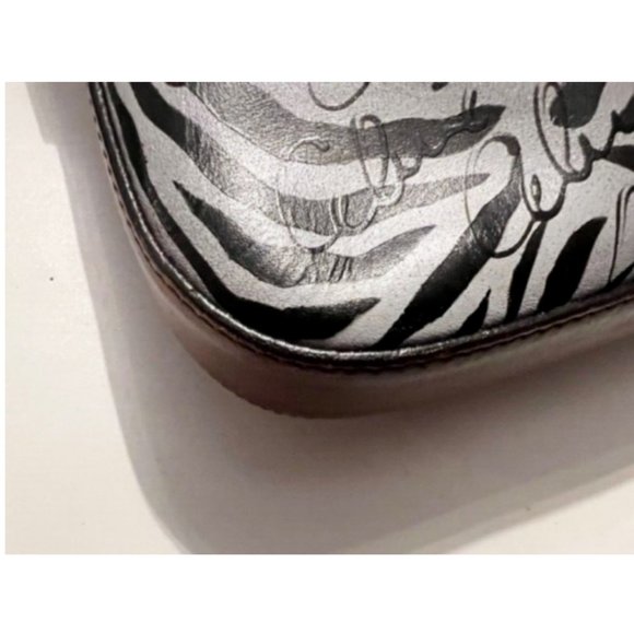 AUTHENTIC CELINE Hand Painted Shoulder Crossbody Bag RARE Animal Print deep red - Picture 14 of 16